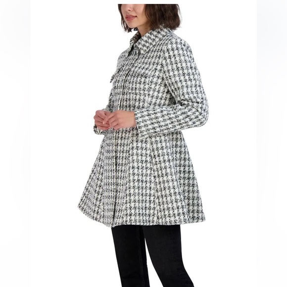 NWOT LAUNDRY BY SHELLI SEGAL WOMEN’S SINGLE-BREASTED SKIRTED TWEED COAT. - Picture 8 of 16
